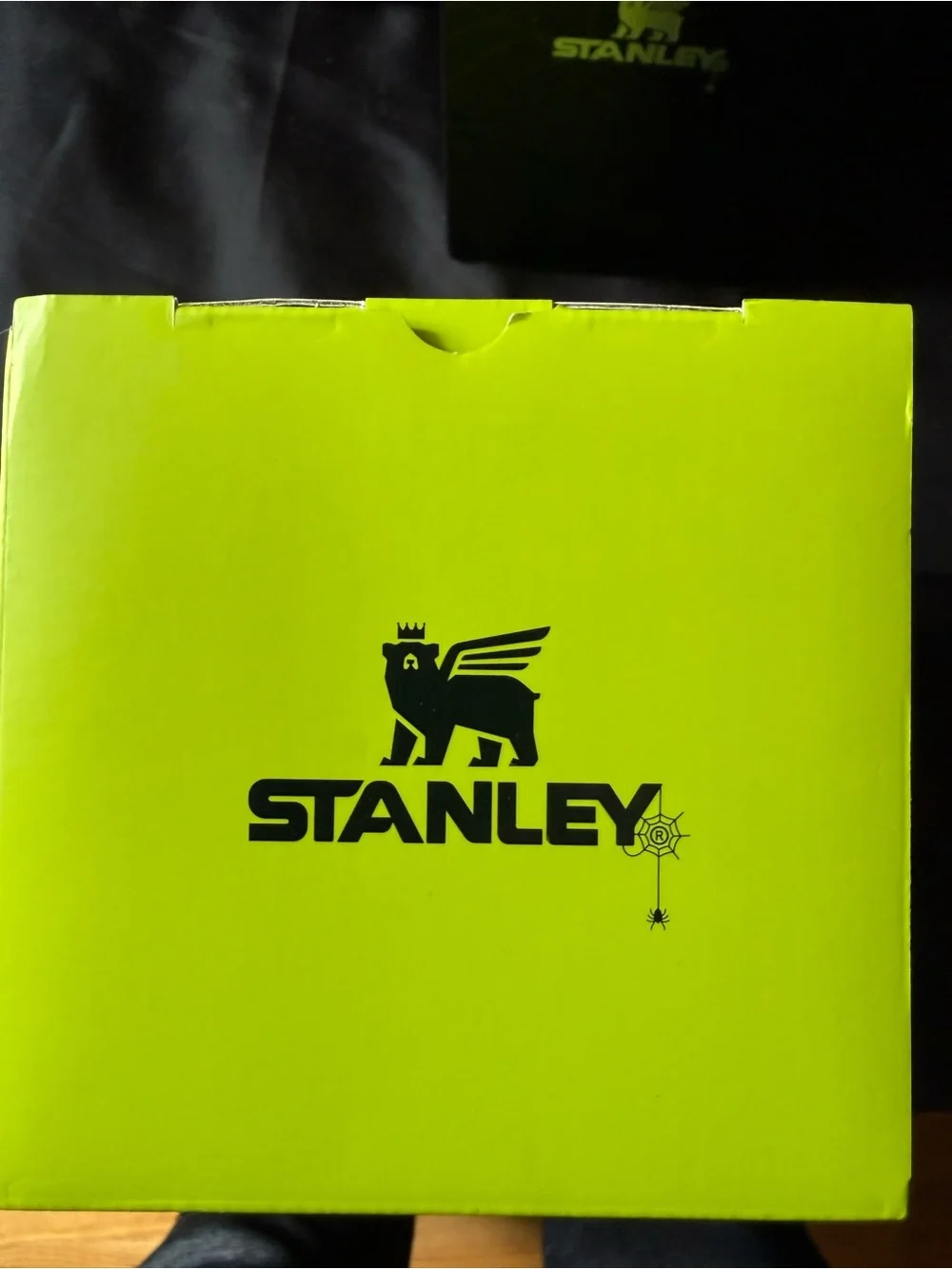 New Stanley 40oz Special Spider Web Black Tumbler with Neon Green Lid and Straw - Picture 11 of 12